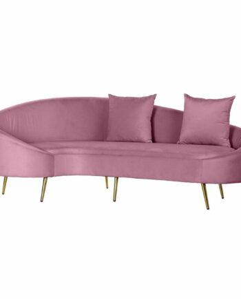 Elegant lyserød sofa med gyldent metal – luksus til hjemmet