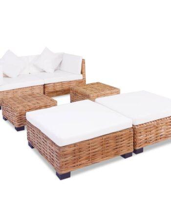 Elegant Brunt Rattan Sofasæt - Tidløs Stil til Dit Hjem