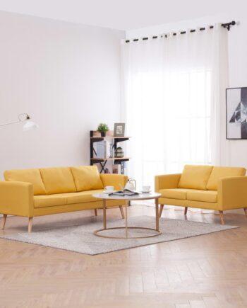 Elegant gult sofasæt – Stilfuld komfort til dit hjem