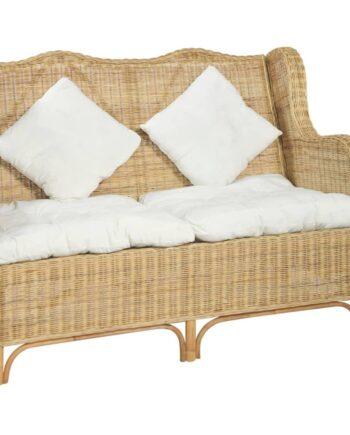 Brun rattan sofa til 2 – ideel til hyggelige stunder!