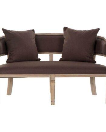 Traditionel 2-personers Brun Hør Sofa – Fantastisk Tilbud!