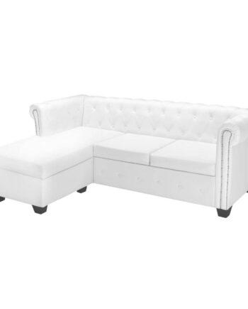 Elegant Hvid Chesterfield Chaiselong – Udsalg!
