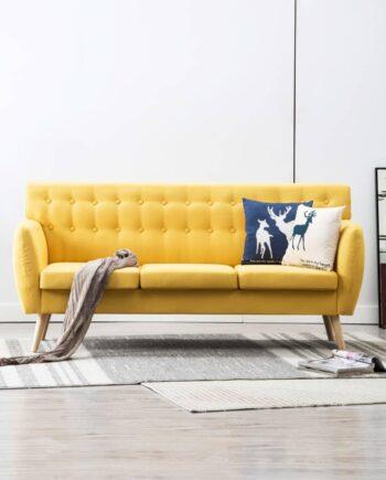 Gul 3-personers sofa – Stilfuld komfort til dit hjem