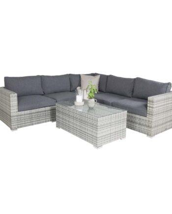 Elegant Grå Modul Sofa Havesæt med Vandafvisende Hynder