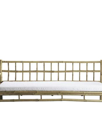 Elegant Hvid Bambus Sofa med Hynde – Skandinavisk Design