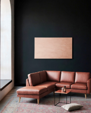Elegant Brun Læder Sofa med Åben Ende – Nordisk Stil