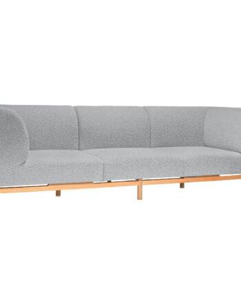 Elegant 3-personers grå sofa med egetræ – Udsalg nu!