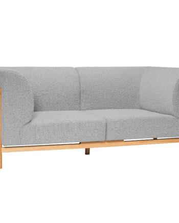 Elegant grå 2-personers sofa med egetræsramme på tilbud