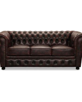 Luksuriøs Chesterfield Sofa i Oxblod Læder - Fantastisk Tilbud!