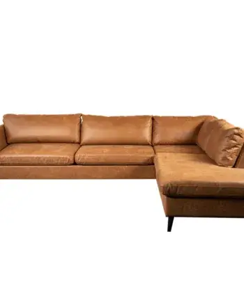 Jakob Chaiselong Sofa i Cognac – Stilfuld Komfort til Hjemmet