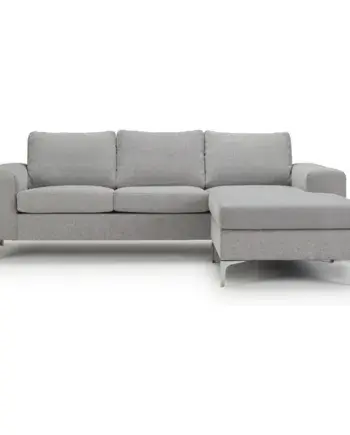 Boston 3-personers sofa med chaiselong i stilfuld grå