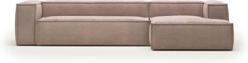Elegant Lyserød Chaiselong Sofa – Stilfuld Komfort til Hjemmet