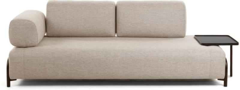Beige 3-personers sofa med venstre armlæn fra Kave Home