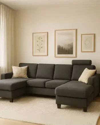 Aalborg U-sofa i Mørkegrå – Elegant Design Tilbud!