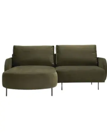 Elegant Grøn Nabran Sofa med Chaiselong til Dit Hjem