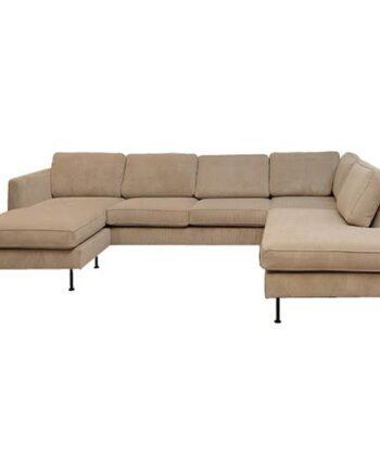 Thy Chaiselong Sofa i Beige Fløjl – Elegant Stuemøbeltilbud