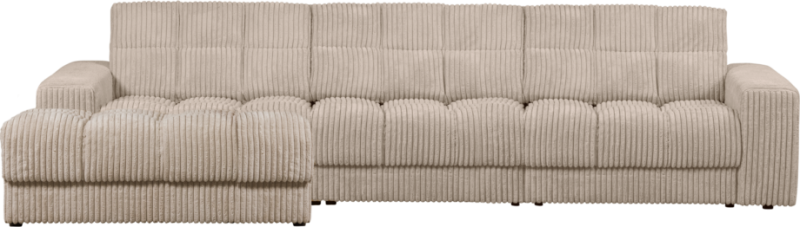 Elegant Venstrevendt Chaiselong Sofa i Natur Fløjl