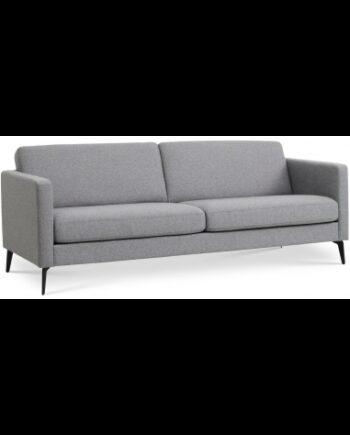 Moderne 3-personers sofa i sort og lysegrå polyester