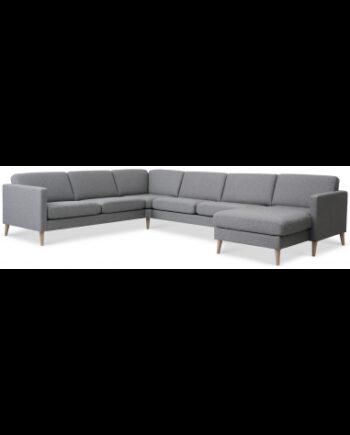 Askset U-sofa i lysegrå – Elegant komfort til dit hjem!