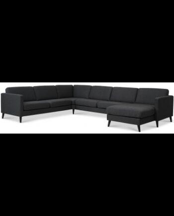 Askset U-sofa i antracit – Elegant komfort til dit hjem