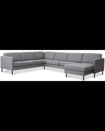 Moderne U-sofa i sort og lysegrå – Stilfuld komfort!