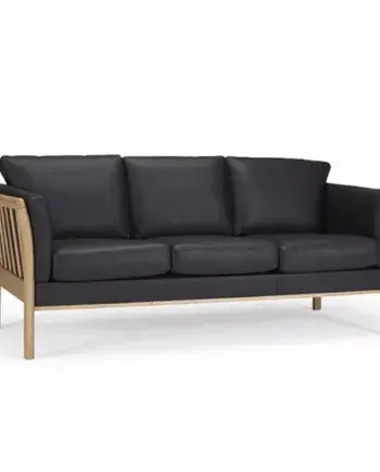Elegant Sort Tremmesofa til 2 – Tidløs Designklassiker