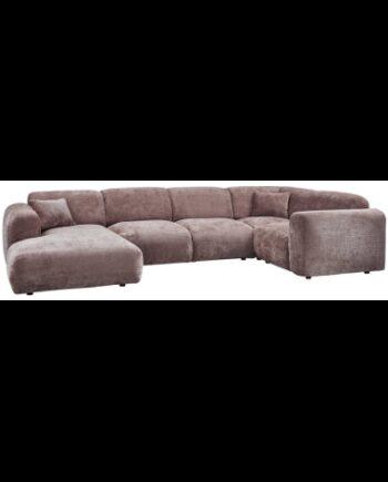 Moderne Højrevendt Sofa i Taupe Chenille – Luksus og Komfort