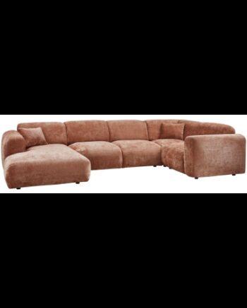 Elegant Højrevendt U-Sofa i Terracotta – Fantastisk Tilbud!