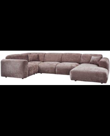 Moderne venstrevendt taupe chenille sofa fra Bepurehome