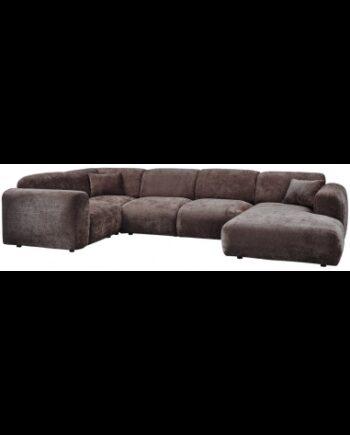 Cloud Venstrevendt Chenille Sofa 345 cm – Varm Brun Udsalg!