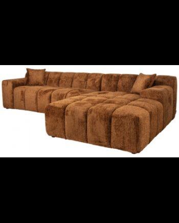 Chaiselong Sofa i Kanelfarvet Chenille - Bestil Nu!
