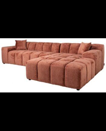 Elegant Rosa Chaiselong Sofa i Chenille – Hurtig Levering!