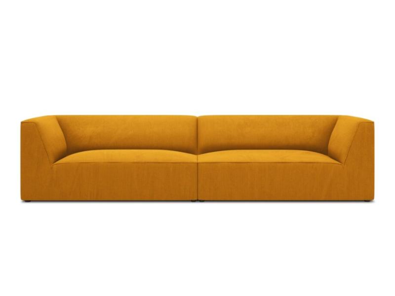 Micadoni Ruby Sofa - Sort med Gul Corduroy på Udsalg!