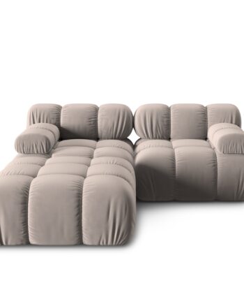 Elegant Beige Fløjl Modulsofa – Fantastisk Tilbud!