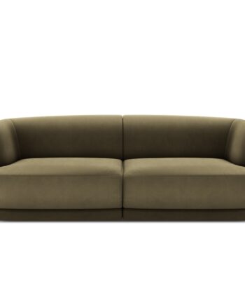 Elegant Sort Fløjl Sofa med Grønne Sæder – Stilfuld Indretning