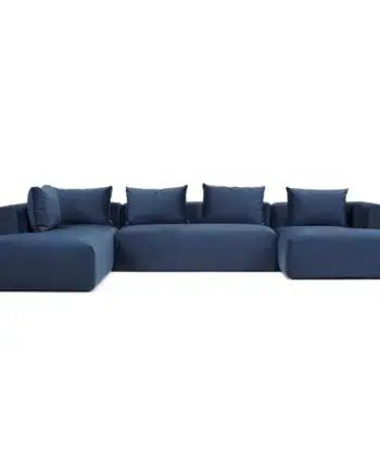 Elegant Blå U-sofa fra Nordly – Stilfuld Komfort til Hjemmet