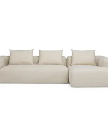 Elegant 3-personers sofa i naturstof - Højrevendt design