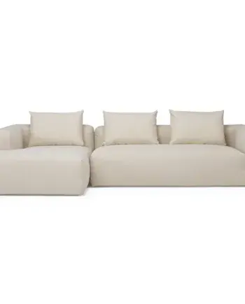 Elegant 3-Personers Sofa i Naturstof – Stil og Komfort