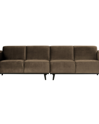 Brun Velour Sofa 280 cm – Skab Hyggelige Stunder Hjemme