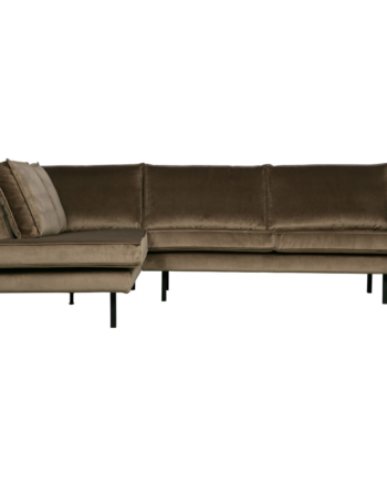 Elegant Hjørnesofa i Taupe Velour – Stil og Komfort