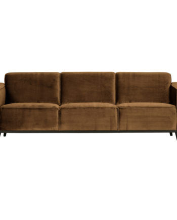Elegant Honninggul Velour Sofa – Stilfuld Indretning