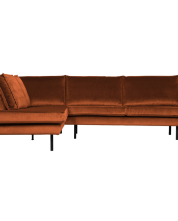 Elegant Rustfarvet Velour Hjørnesofa - Stil og Komfort