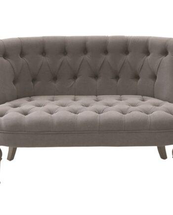 Elegant 2-personers sofa i koksfarvet hør – Fransk stil!
