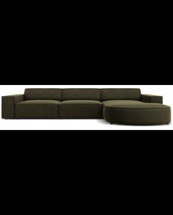Moderne Grøn Velour Chaiselong Sofa – Stil og Komfort