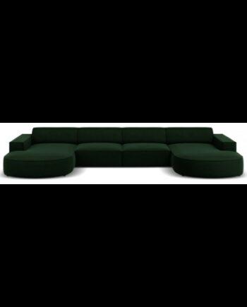 Moderne flaskegrøn U-sofa - stil og komfort til hjemmet!