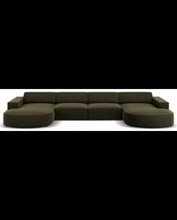 Grøn Velour Jodie U-sofa – Stilfuld Komfort til Dit Hjem