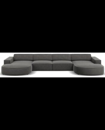Moderne Jodie U-sofa i sort og lysegrå velourtilbud