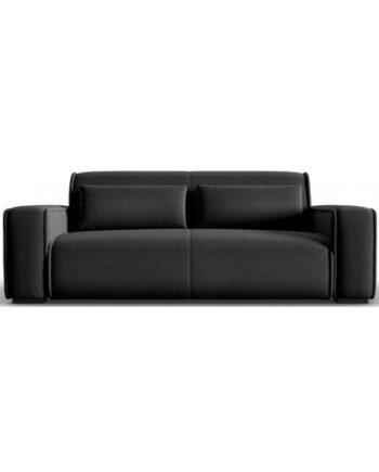 Moderne 3-personers sofa i antracit velour – stilfuld elegance