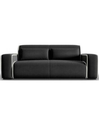 Lina 3-Personers Sofa i Antracit Velour – Stilfuld Elegance