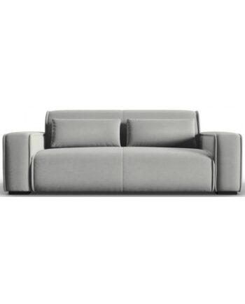 Elegant 3-Personers Sofa i Grå Velour – Moderne Stil